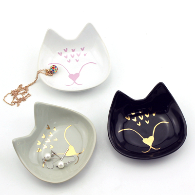 ceramic cat face trinket dish