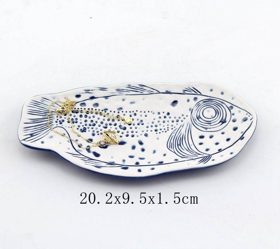 ceramic fish pen holder tray