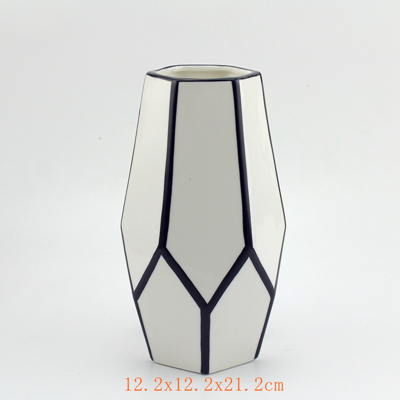 faceted ceramic vase