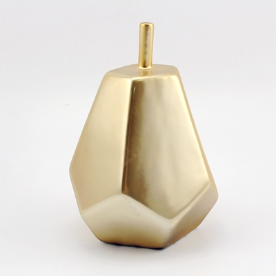 unique ceramic pear ornament matt gold