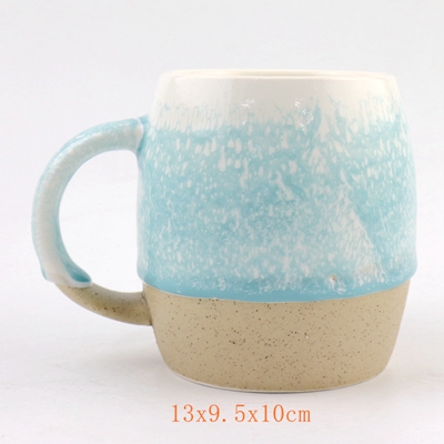 Split Glaze Ceramic Barrel Mug