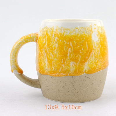 Artisan Hand Thrown Ribbing Finish Glaze Porcelain Mug