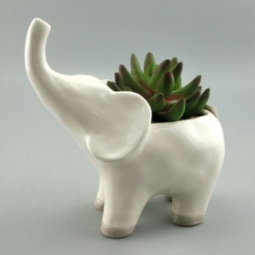 vaso di fiori elefante vaso di ceramica bianca