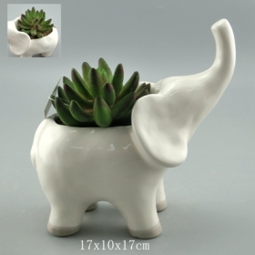 vaso di fiori elefante vaso di ceramica bianca