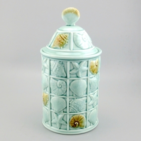 Green Ceramic Coastal Decor Jar