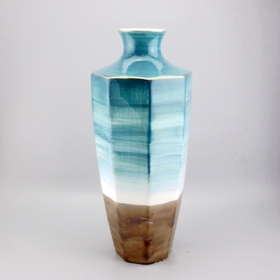 Vaso in ceramica di grande urna con smalto bicolore