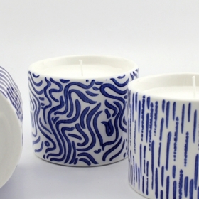 vasi di candela dipinti a mano in ceramica