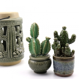 fornitore di arredamento in ceramica di cactus verde
